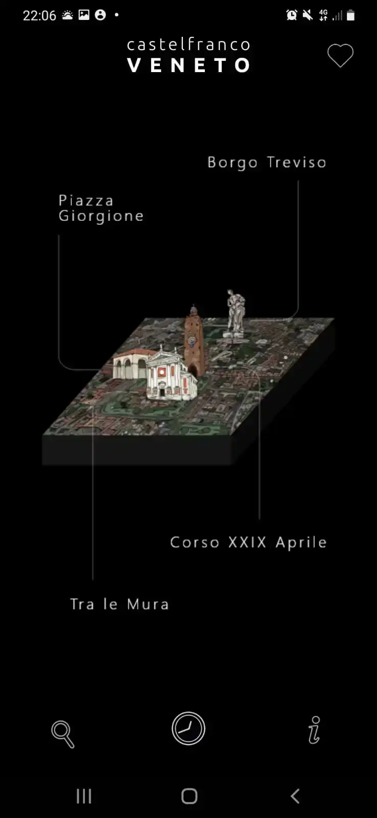 Castelfranco Veneto tourism app shown on a phone